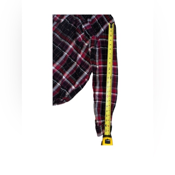 New Directions Plaid Long Sleeve Button Down Shirt Women’s Large Navy Red Gray - Picture 8 of 8